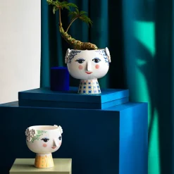 BJØRN WIINBLAD Bjørn Wiinblad Eva Potteskjuler På Fot 21cm Blå Sale