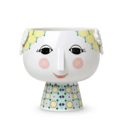 BJØRN WIINBLAD Bjørn Wiinblad Eva Potteskjuler På Fot 15,5cm Hvit m/Dekorasjon Best