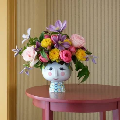 BJØRN WIINBLAD Bjørn Wiinblad Eva Potteskjuler På Fot 15,5cm Hvit m/Dekorasjon Best