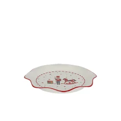 CHRISTIANIA 1739 Juletid Asjett Gyngehest Rød Bølgekant 21cm Hot