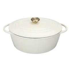 CHRISTIANIA 1739 Støpejern Oval Støpejernsgryte 5L Krem Sale