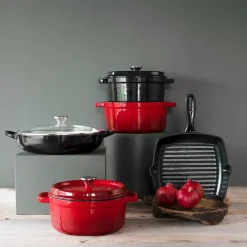 CHRISTIANIA 1739 Støpejernsgryte med Glasslokk 3,9L Sort New