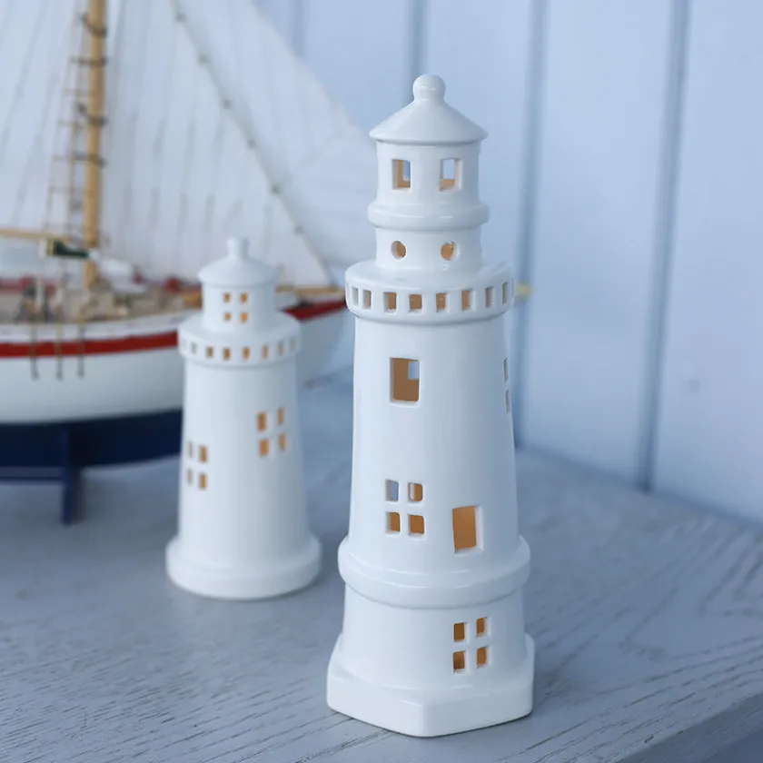 PORSGRUNDS PORSELÆNSFABRIK Fyrtårn Lykt 25 cm – Porsgrund Porselen | Maritim stemning med LED New