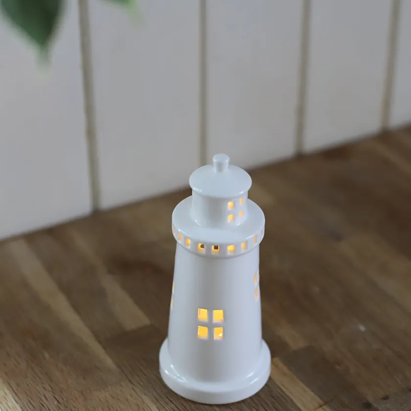 PORSGRUNDS PORSELÆNSFABRIK Fyrtårn Lykt 25 cm – Porsgrund Porselen | Maritim stemning med LED Hot