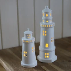 PORSGRUNDS PORSELÆNSFABRIK Fyrtårn Lykt 25 cm – Porsgrund Porselen | Maritim stemning med LED Hot