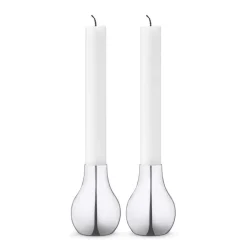 GEORG JENSEN Cafu Lysestake 55x76 Stål 2stk Outlet