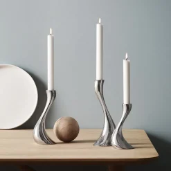 GEORG JENSEN Cobra Lysestake 24cm blankt rustfritt stål Discount