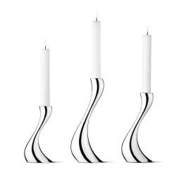 GEORG JENSEN Cobra Lysestake 3pk Blankt Rustfritt stål Best