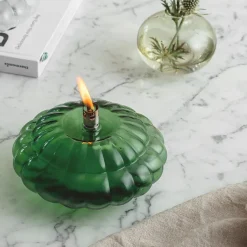 HADELAND GLASSVERK Aurora Oljelampe Optikk Grønn Outlet