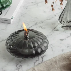 HADELAND GLASSVERK Aurora Oljelampe Optikk Røkgrå Discount