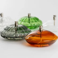 HADELAND GLASSVERK Aurora Oljelampe Optikk Røkgrå Discount