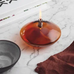 HADELAND GLASSVERK Aurora Oljelampe Amber Clearance