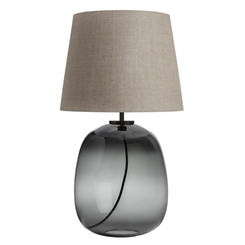 HADELAND GLASSVERK Austra Bordlampe Røkgrå New