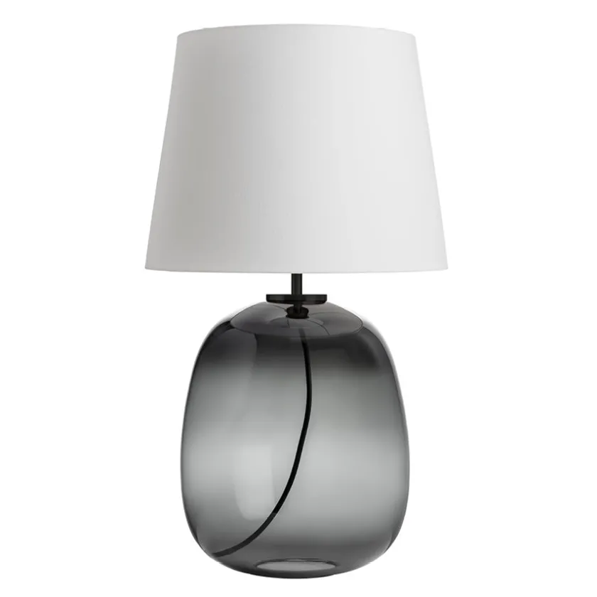 HADELAND GLASSVERK Austra Bordlampe Røkgrå New