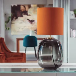 HADELAND GLASSVERK Austra Bordlampe Røkgrå New