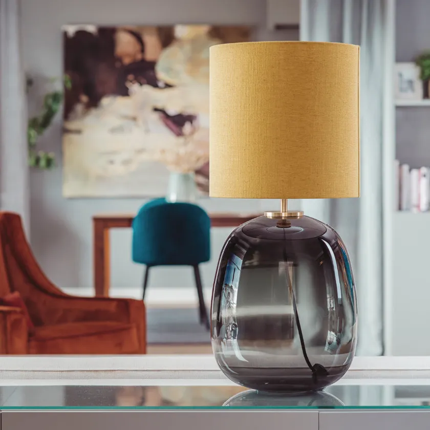 HADELAND GLASSVERK Austra Bordlampe Røkgrå New