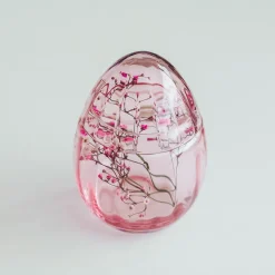 HADELAND GLASSVERK Glassegg m/Lokk Rosa 15cm Best