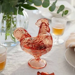 HADELAND GLASSVERK Glasshane m/Lokk Oransje 22cm Sale