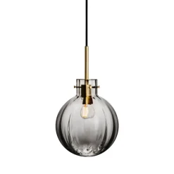 HADELAND GLASSVERK Krystallkule Taklampe Optikk Røkgrå Sale