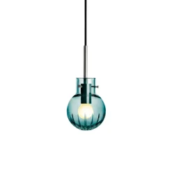 HADELAND GLASSVERK Krystallkule Taklampe Stor Stjerne Blågrønn Hot