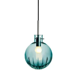 HADELAND GLASSVERK Krystallkule Taklampe Stor Stjerne Blågrønn Hot