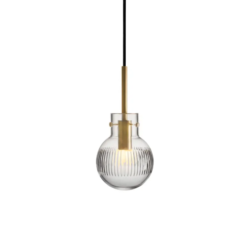 HADELAND GLASSVERK Krystallkule Taklampe Skjær Klar