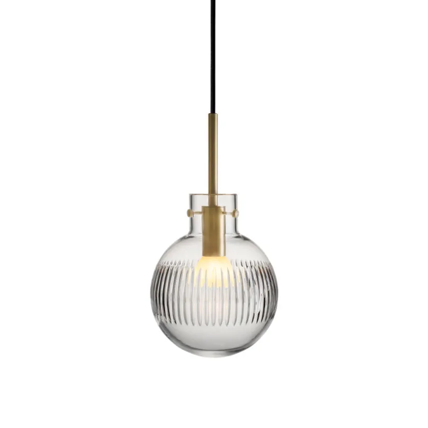 HADELAND GLASSVERK Krystallkule Taklampe Skjær Klar