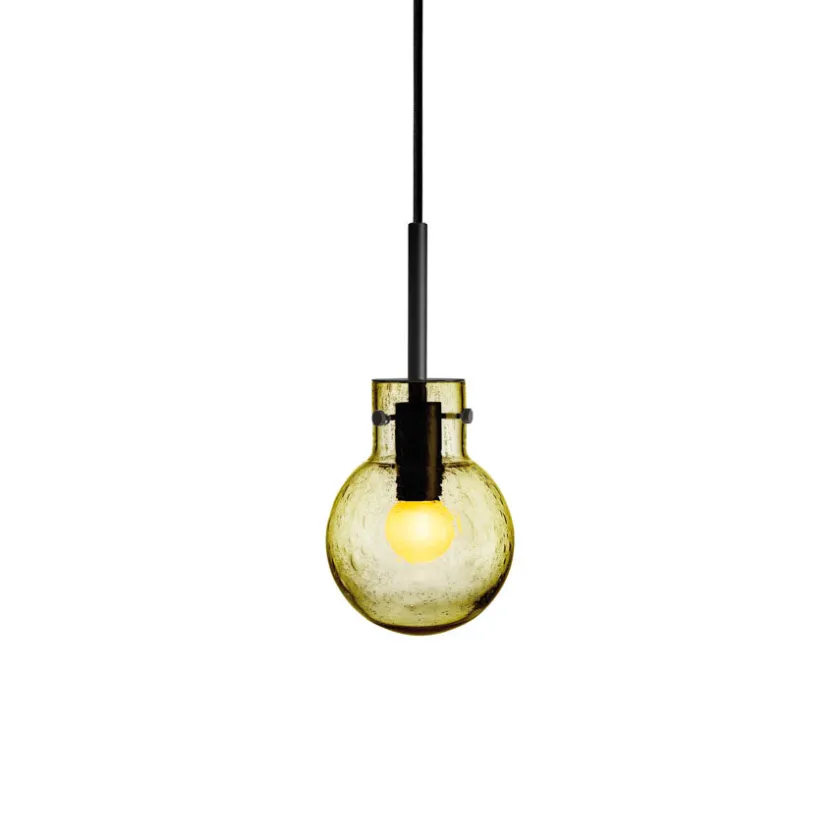 HADELAND GLASSVERK Krystallkule Taklampe Soda Oliven Outlet