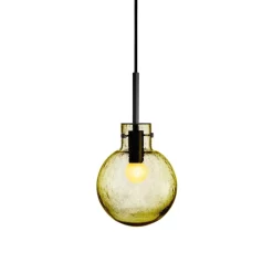 HADELAND GLASSVERK Krystallkule Taklampe Soda Oliven Outlet