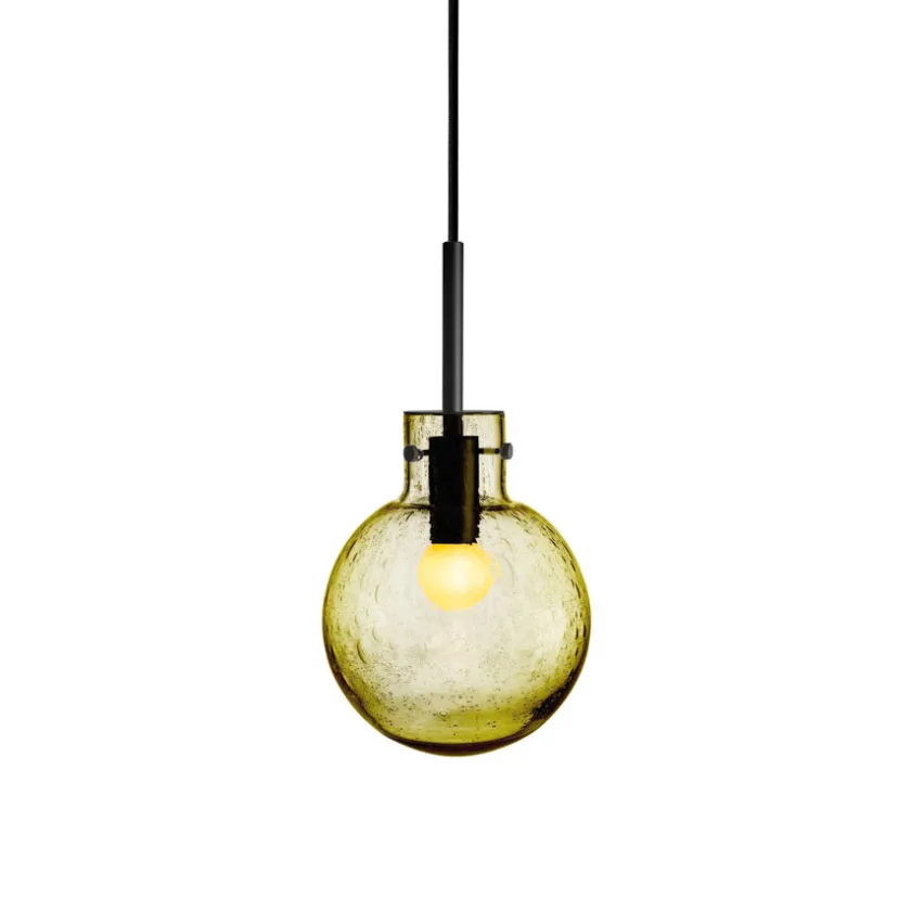 HADELAND GLASSVERK Krystallkule Taklampe Soda Oliven Outlet