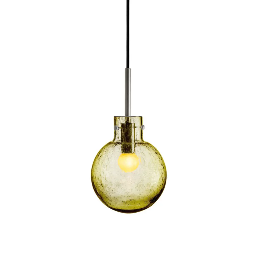 HADELAND GLASSVERK Krystallkule Taklampe Soda Oliven Outlet