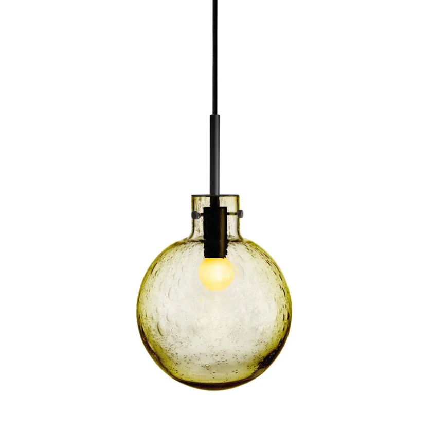 HADELAND GLASSVERK Krystallkule Taklampe Soda Oliven Outlet