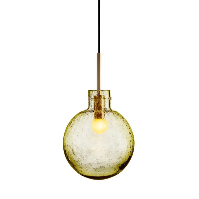 HADELAND GLASSVERK Krystallkule Taklampe Soda Oliven Outlet