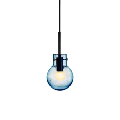 HADELAND GLASSVERK Krystallkule Taklampe Soda Stålblå Clearance