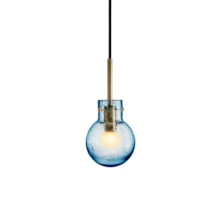 HADELAND GLASSVERK Krystallkule Taklampe Soda Stålblå Clearance