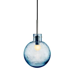 HADELAND GLASSVERK Krystallkule Taklampe Soda Stålblå Clearance