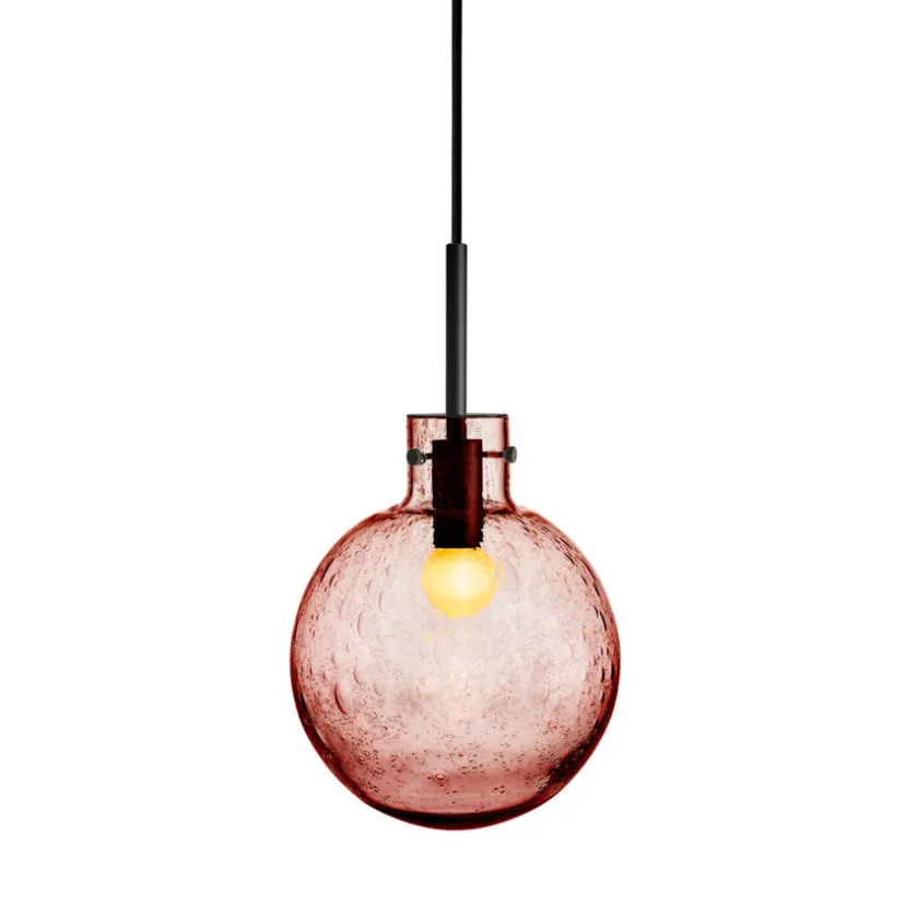 HADELAND GLASSVERK Krystallkule Taklampe Soda Morgenrød Online