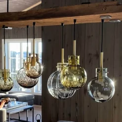 HADELAND GLASSVERK Krystalkule Taklampe