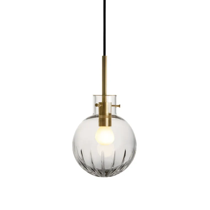 HADELAND GLASSVERK Krystallkule Taklampe Stor Stjerne Klar