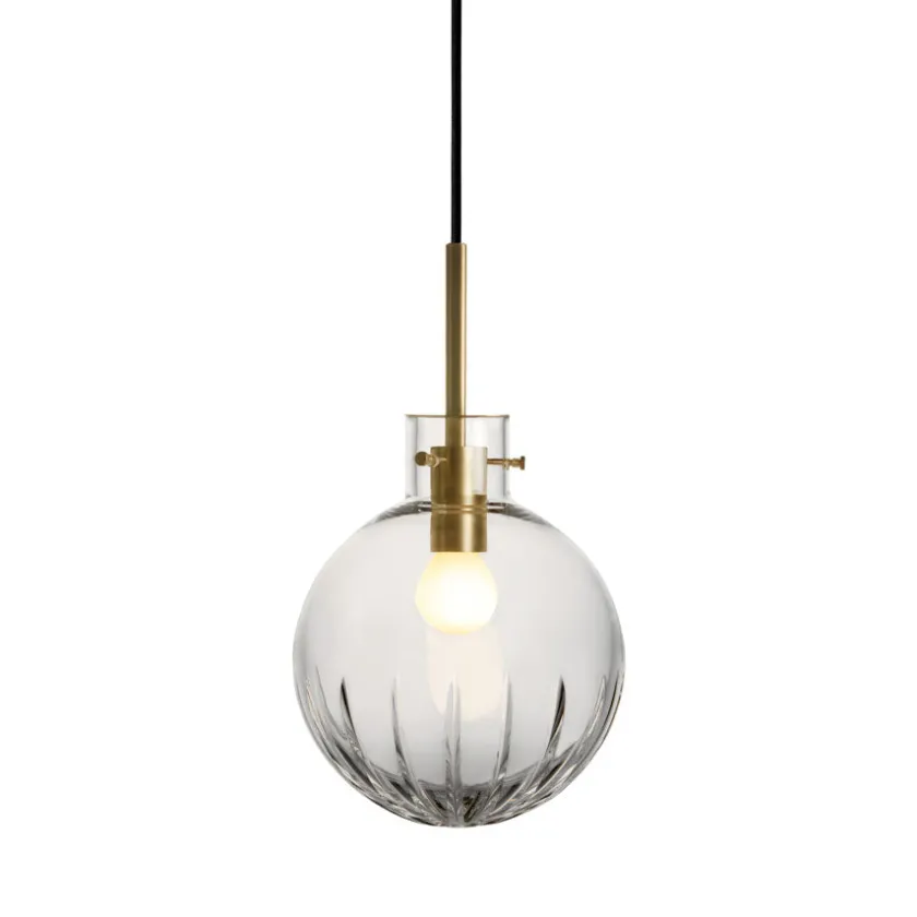 HADELAND GLASSVERK Krystallkule Taklampe Stor Stjerne Klar