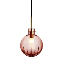 HADELAND GLASSVERK Krystallkule Taklampe Stor Stjerne Morgenrød Best