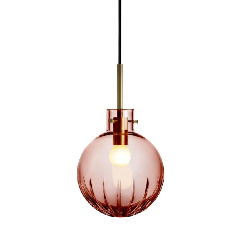 HADELAND GLASSVERK Krystallkule Taklampe Stor Stjerne Morgenrød Best