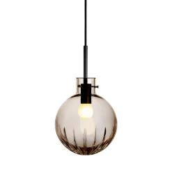 HADELAND GLASSVERK Krystallkule Taklampe Stor Stjerne Kakao Clearance