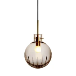 HADELAND GLASSVERK Krystallkule Taklampe Stor Stjerne Kakao Clearance