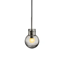 HADELAND GLASSVERK Krystallkule Taklampe Soda Røkgrå Clearance