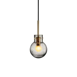 HADELAND GLASSVERK Krystallkule Taklampe Soda Røkgrå Clearance