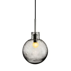 HADELAND GLASSVERK Krystallkule Taklampe Soda Røkgrå Clearance