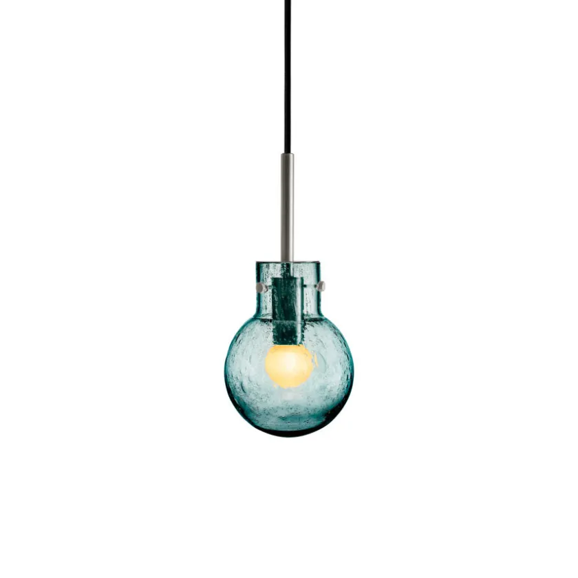 HADELAND GLASSVERK Krystallkule Taklampe Soda Blågrønn Outlet