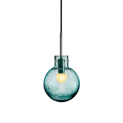 HADELAND GLASSVERK Krystallkule Taklampe Soda Blågrønn Outlet