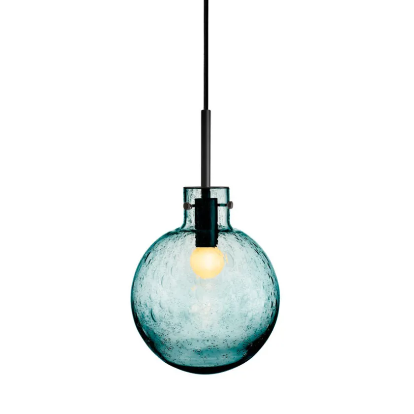 HADELAND GLASSVERK Krystallkule Taklampe Soda Blågrønn Outlet